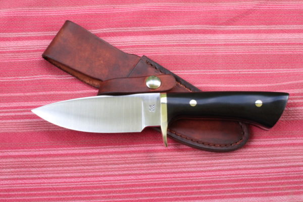 Drop-point Hunter with Leather Sheath by Flat Rock Forge